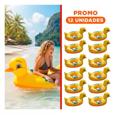 PACK12 FLOTADOR PATO 31 X 24 CM FLOTANTE PARA NIÑOS Y+REGALO STICKER