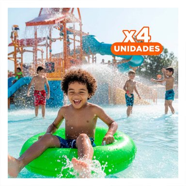 PACK4 SALVAVIDAS NEON VERDE 91 CM INFLABLE SEGURO PARA PISCINA