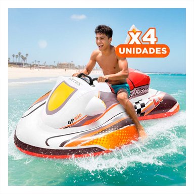 PACK4 SALVAVIDAS INFLABLE MOTO 117 X 77 CM SEGURO PARA NIÑOS