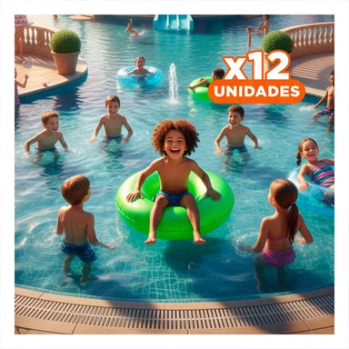 PACK12 ARO NEON VERDE 91 CM ACUATICA PARA JUEGOS EN AGUA