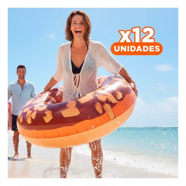 PACK12 FLOTADOR CLASICO DONAL CHOCOLATE 114 CM COLORIDO PARA PISCINA