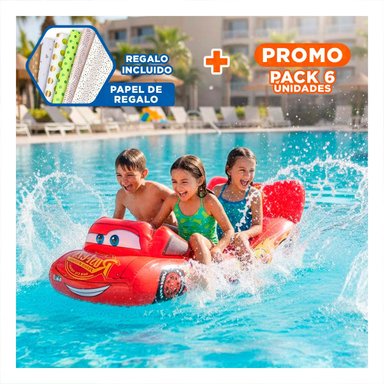 PACK6 FLOTANTE COCHE 109 X 71 CM FLOTANTE PARA NIÑOS Y+PAPEL REGALO