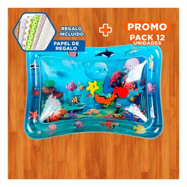 PACK12 CAMA INFLABLE AZUL PARA BEBES Y JUEGOS ACUATICOS CON COMODIDAD Y+PAPEL REGALO - 1