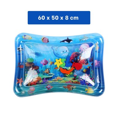 PACK12 CAMA INFLABLE AZUL PARA BEBES Y JUEGOS ACUATICOS CON COMODIDAD Y+PAPEL REGALO - 4