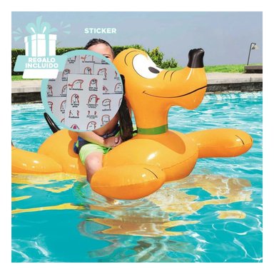 FLOTADOR ACUATICO PERRO 117 X 107 CM PARA PISCINA INFANTIL Y+REGALO STICKER