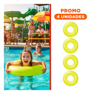 PACK4 INFLABLE NEON AMARILLO 91 CM COLORIDO PARA AGUA Y+REGALO STICKER