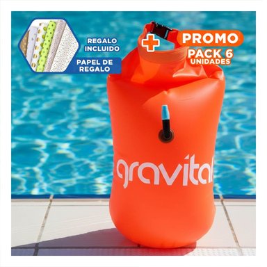 PACK6 SALVAVIDAS ACUATICO DIVERTIDO CON MOCHILA ANARANJADO PARA JUEGOS Y+PAPEL REGALO