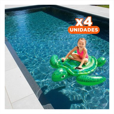 PACK4 JUGUETE FLOTANTE TORTUGA VERDE 150 X 127 CM PARA NIÑOS