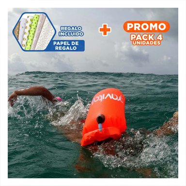 PACK4 JUGUETE FLOTANTE SEGURO SALVAVIDAS CON MOCHILA ANARANJADO PARA PISCINA Y+PAPEL REGALO