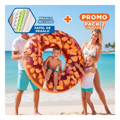 PACK2 SALVAVIDAS INFANTIL DONAL CHOCOLATE 114 CM SEGURO Y COLORIDO Y+PAPEL REGALO