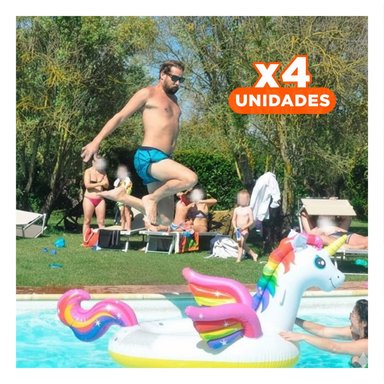 PACK4 FLOTANTE INFANTIL UNICORNIO 201 X 140 X 97 CM PARA AGUA