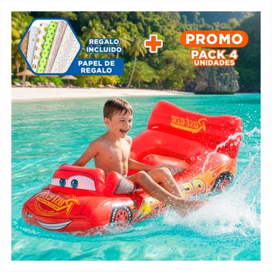 PACK4 SALVAVIDAS COCHE 109 X 71 CM INFLABLE SEGURO PARA PISCINA Y+PAPEL REGALO