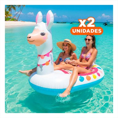 PACK2 JUGUETE FLOTANTE LLAMA 94 X 135 X 112 CM SEGURO PARA PISCINA Y+REGALO STICKER
