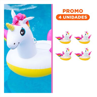 PACK4 JUGUETE ACUATICO UNICORNIO 201 X 140 X 97 CM DIVERTIDO PARA JUEGOS Y+REGALO STICKER