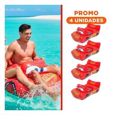 PACK4 SALVAVIDAS ACUATICO COCHE 109 X 71 CM DIVERTIDO PARA JUEGOS Y+REGALO STICKER