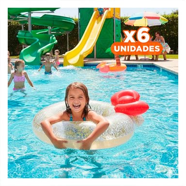 PACK6 SALVAVIDAS INFLABLE Y SEGURO PICARON PARA NIÑOS Y+REGALO STICKER