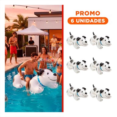 PACK6 SALVAVIDAS INFLABLE SEGURO PERRITO 108 X 71 CM PARA PISCINA