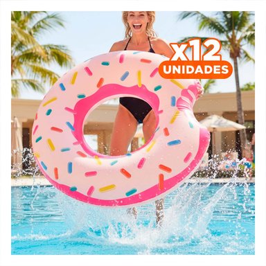 PACK12 FLOTADOR CLASICO DONAL PINK 107 CM COLORIDO PARA PISCINA