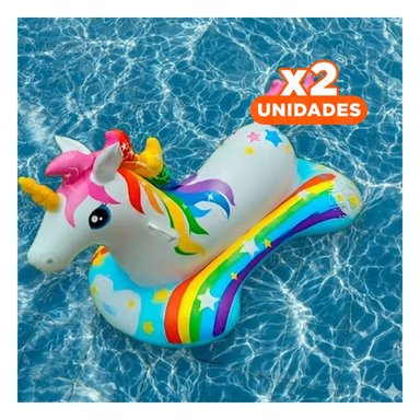 PACK2 FLOTANTE GRANDE UNICORNIO 163 X 86 CM PARA PISCINA Y+REGALO STICKER