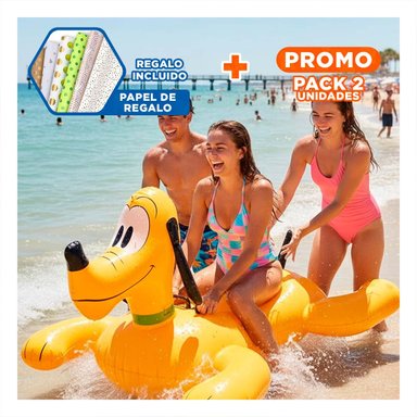 PACK2 SALVAVIDAS PERRO 117 X 107 CM INFLABLE SEGURO PARA PISCINA Y+PAPEL REGALO