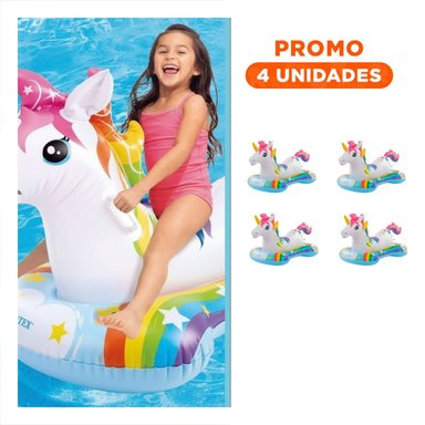 PACK4 JUGUETE ACUATICO UNICORNIO 163 X 86 CM PARA JUEGOS EN PISCINA Y+REGALO STICKER