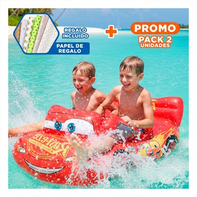 PACK2 JUGUETE INFLABLE COCHE 109 X 71 CM COLORIDO PARA NIÑOS Y+PAPEL REGALO