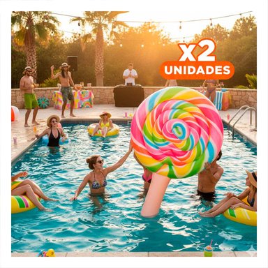 PACK2 JUGUETE ACUATICO DIVERTIDO PALETA CARAMELO 208 X 135 CM PARA JUEGOS Y+REGALO STICKER