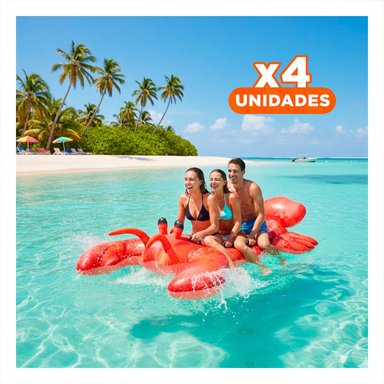 PACK4 SALVAVIDAS INFLABLE LANGOSTA 213 X 137 CM SEGURO PARA NIÑOS