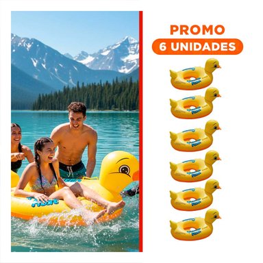 PACK6 COLCHONETA PATO 31 X 24 CM FLOTANTE PARA NIÑOS