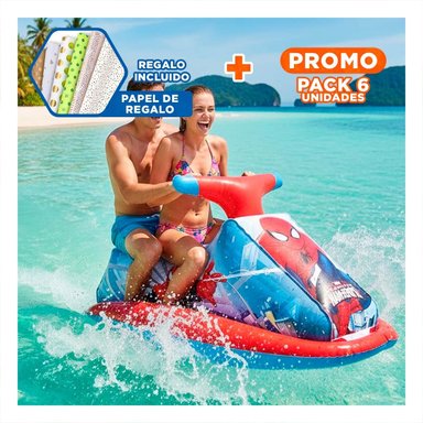 PACK6 COLCHONETA MOTO 89 X 46 CM ACUATICA PARA JUEGOS EN AGUA Y+PAPEL REGALO
