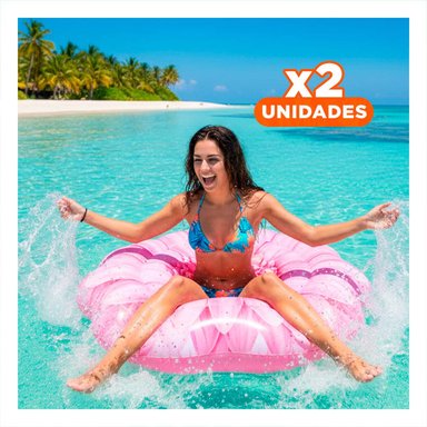 PACK2 SALVAVIDAS ACUATICO GIRASOL 142 X 142 CM PARA JUEGOS Y+REGALO STICKER