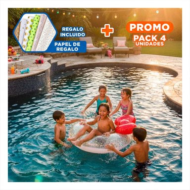 PACK4 JUGUETE FLOTANTE Y SEGURO PICARON PARA PISCINA Y+PAPEL REGALO