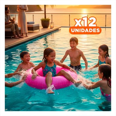 PACK12 COLCHONETA NEON 91 CM ACUATICA SEGURA Y DIVERTIDA ROSADO NEON PARA JUEGOS EN AGUA