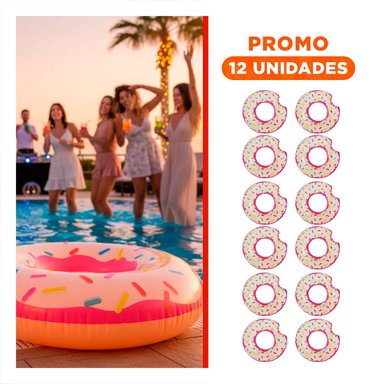 PACK12 FLOTADOR GRANDE DONAL PINK 107 CM COMODO PARA JUEGOS EN AGUA Y+REGALO STICKER