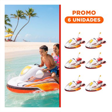 PACK6 COLCHONETA MOTO 117 X 77 CM INFLABLE DIVERTIDA PARA PISCINA