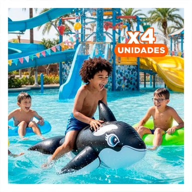 PACK4 JUGUETE INFLABLE ORCA 193 X 119 CM COLORIDO PARA NIÑOS