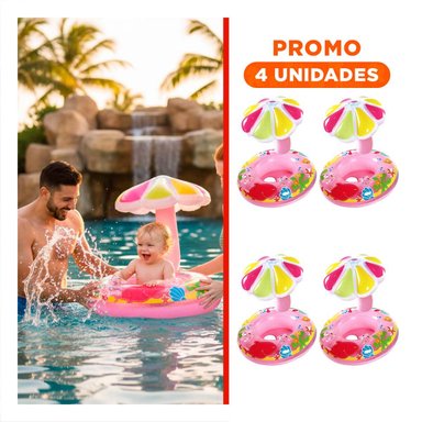 PACK4 INFLABLE FLOR ROSADO COMODO Y RESISTENTE PARA NIÑOS EN AGUA Y+REGALO STICKER