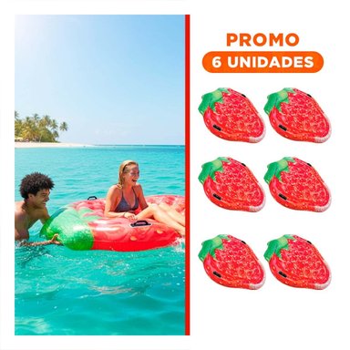 PACK6 COLCHONETA ISLA DE FRESAS 137 X 132 CM INFLABLE DIVERTIDA PARA PISCINA