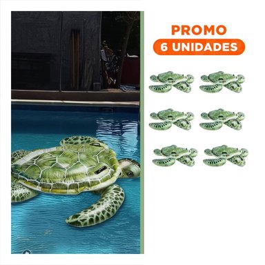 PACK6 SALVAVIDAS INFLABLE TORTUGA 150 X 127 CM PARA PISCINA