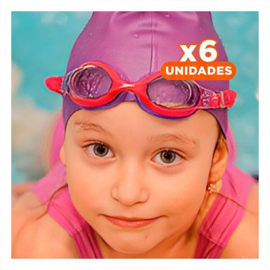 PACK6 SOMBRERO DE NATACION MORADO PARA CABELLO SECO Y JUEGOS Y+REGALO STICKER