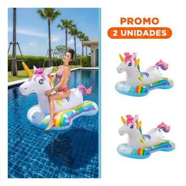 PACK2 FLOTANTE ACUATICO UNICORNIO 163 X 86 CM COMODO PARA JUEGOS