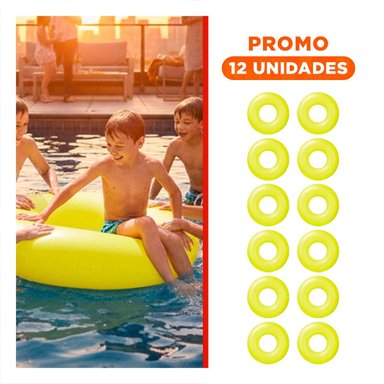 PACK12 JUGUETE NEON AMARILLO 91 CM INFLABLE DIVERTIDO PARA PISCINA Y+REGALO STICKER