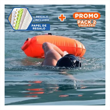PACK2 JUGUETE INFLABLE DIVERTIDO SALVAVIDAS CON MOCHILA ANARANJADO PARA PISCINA Y+PAPEL REGALO