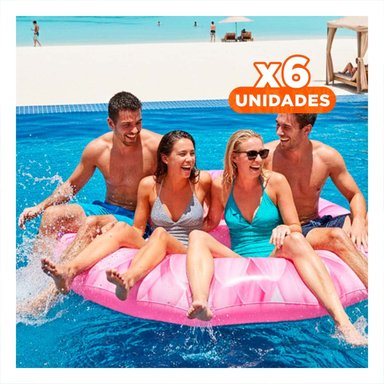 PACK6 COLCHONETA GIRASOL 142 X 142 CM GRANDE PARA PISCINA INFANTIL Y+REGALO STICKER