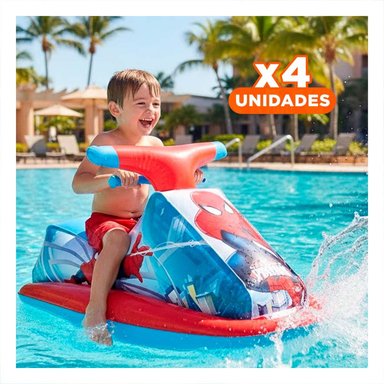 PACK4 SALVAVIDAS INFLABLE MOTO 89 X 46 CM SEGURO PARA NIÑOS
