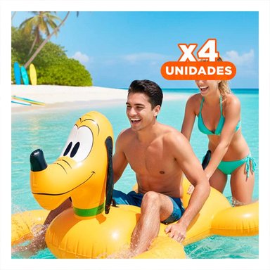 PACK4 SALVAVIDAS INFLABLE PERRO 117 X 107 CM SEGURO PARA NIÑOS