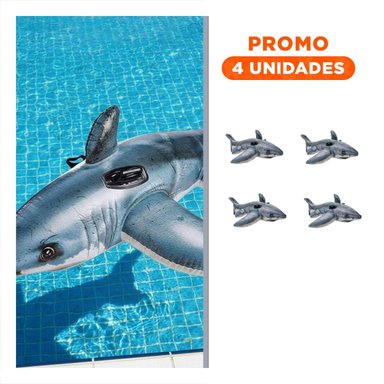 PACK4 JUGUETE ANIMAL TIBURON 173 X 107 CM PARA PISCINA Y+REGALO STICKER