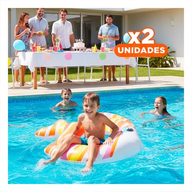 PACK2 JUGUETE GRANDE DIVERTIDO ANARANJADO PEZ RAYADO 83 X 81 CM PARA AGUA Y+REGALO STICKER