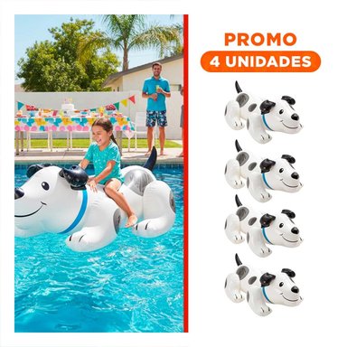 PACK4 JUGUETE GRANDE DIVERTIDO PERRITO 108 X 71 CM PARA AGUA Y+REGALO STICKER