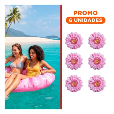 PACK6 COLCHONETA GIRASOL 142 X 142 CM INFLABLE DIVERTIDA PARA PISCINA